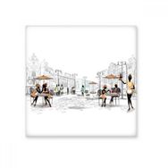 Dıythinker Tatil Sokak Fransa İşareti Kent Simgesi Ulusal Bayrak Mimarisi Özel Manzara 15x15 cm Seramik Karo