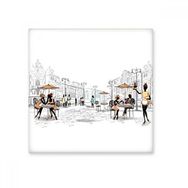 Dıythinker Tatil Sokak Fransa İşareti Kent Simgesi Ulusal Bayrak Mimarisi Özel Manzara Seramik Bisk Fayansları Dekorasyon 20x20 cm Seramik Karo