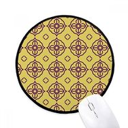Dıythinker Tayland Altın Mor Dekoratif Illüstrasyon Yuvarlak Kaymaz Mouse Pad