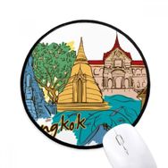 Dıythinker Tayland Bangkok Suluboya Yuvarlak Kaymaz Mouse Pad