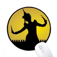 Dıythinker Tayland Gölge Budizm Dansçı Yuvarlak Kaymaz Mouse Pad