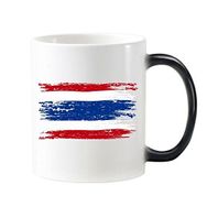Dıythinker Tayland Krallığı Tayland Geleneksel Gümrük Suluboya Çizimi Tayland Bayrağı Sanat İllüstrasyon Değiştiren Isıya Duyarlı Renk Kupa