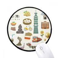 Dıythinker Tayvan Özellikleri Seyahat Turistik Yuvarlak Kaymaz Mouse Pad