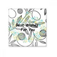 Dıythinker Taze Çiçekler Yapraklar Çizim En İyi Dilek 20x20 cm Seramik Karo