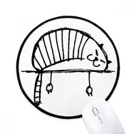 Dıythinker Tembel Şerit Kedi Yalan Hattı Yuvarlak Kaymaz Mouse Pad