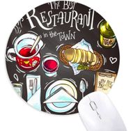 Dıythinker The Best Restaurant in the Town Wins Yuvarlak Kaymaz Kauçuk Mouse Pad