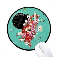 Dıythinker Traditonal Tayvan Gösterim Yuvarlak Kaymaz Mouse Pad
