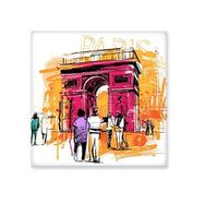 Dıythinker Triumphal Arch Paris Fransa El Çizimi 20x20 cm Seramik Karo