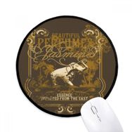 Dıythinker Tropikal Fil Kahverengi Avrupa Tarzı Çerçeve Yuvarlak Kaymaz Mouse Pad