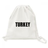 Dıythinker Türkiye Ülke Adı Siyah Kanvas İpli Sırt Çantası