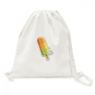 Dıythinker Turuncu Sarı Yeşil Popsicle Tatlı Dondurma Tuval İpli Sırt Çantası