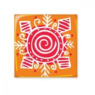 Dıythinker Turuncu Vortex Meksika Totemleri Antik Medeniyet Çizimi 15x15 cm Seramik Karo