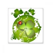 Dıythinker Uğur Kuşu Yuvarlaklık Dört Yapraklı Yonca İrlanda St Patricks Day 10x10 cm Seramik Karo