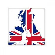 Dıythinker Union Jack Deseni Britanya Haritası Ülke Kültürü Seramik Bisque Fayans Dekorasyon 10x10 cm Seramik Karo