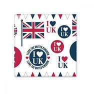 Dıythinker Union Jack I Love UK Kalp Şekilli Kırsal 10x10 cm Seramik Karo