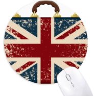 Dıythinker Union Jack Retro Bavul İngiltere İngiltere Bayrağı Kültür Yuvarlak Kaymaz Kauçuk Mouse Pad