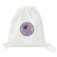 Dıythinker Usa Bağımsızlık Günü Bayrağı Postmark Desen Tuval İpli Sırt Çantası