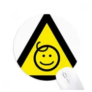 Dıythinker Uyarı Sembolü Sarı Siyah Çocuk Korumalı Üçgen Yuvarlak Kaymaz Kauçuk Mouse Pad