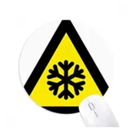 Dıythinker Uyarı Sembolü Sarı Siyah Kar Yolu Buz Üçgen Yuvarlak Kaymaz Kauçuk Mouse Pad