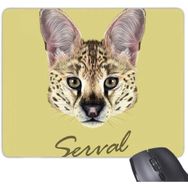 Dıythinker Uzun Eard Benekli Vahşi Serval Hayvan Dikdörtgen Kaymaz Kauçuk Mouse Pad