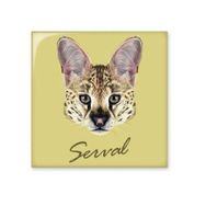 Dıythinker Uzun Gözlü Benekli Vahşi Serval Hayvan 15x15 cm Seramik Karo