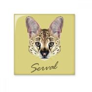 Dıythinker Uzun Gözlü Benekli Yabani Serval Hayvan Seramik 10x10 cm Seramik Karo