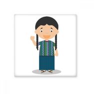 Dıythinker Uzun Pigtail Guatemala Çizgi Film 20x20 cm Seramik Karo