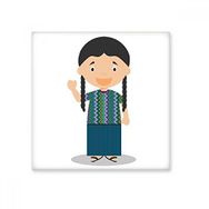 Dıythinker Uzun Pigtail Guatemala Çizgi Film Seramik 10x10 cm Seramik Karo