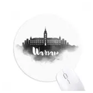 Dıythinker Varşova Polonya Simgesi Mürekkep Şehir Yuvarlak Kaymaz Kauçuk Mouse Pad