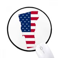Dıythinker Vermont ABD Haritası Yıldız Çizgili Bayrak Şekli Yuvarlak Kaymaz Mouse Pad