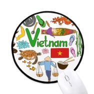 Dıythinker Vietnam Aşk Kalp Manzara Ulusal Bayrak Yuvarlak Kaymaz Mouse Pad