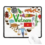 Dıythinker Vietnam Love Heart Landscap Ulusal Bayrak Kaymaz Mouse Pad