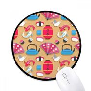 Dıythinker Vinç Tekrarlayın JapanPattern Yuvarlak Kaymaz Mouse Pad