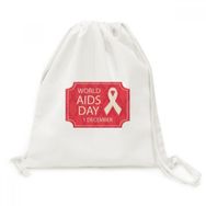 Dıythinker World Aids Day Kırmızı Kurdele Yüksek Kanvas İpli Sırt Çantası