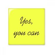 Dıythinker Yes You Can İlham Verici Alıntı Sözler Seramik Bisque Fayans Dekorasyon 10x10 cm Seramik Karo