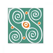 Dıythinker Yeşil Bitkiler Meksika Totemler Antik Medeniyet Çizimi 10x10 cm Seramik Karo