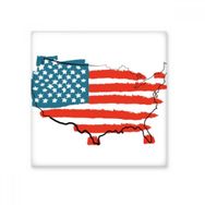 Dıythinker Yıldızlar ve Şeritler Amerika Bayrağı Haritası Ülke Şehir Seramik Bisk Fayans Dekorasyon 20x20 cm Seramik Karo