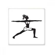 Dıythinker Yoga Kız Sağlıklı Spor Silüeti 10x10 cm Seramik Karo