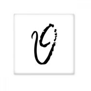 Dıythinker Yunan Alfabe Theta Siyah siluet Seramik 10x10 cm Seramik Karo