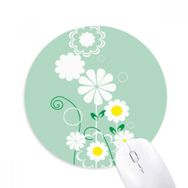 Dıythinker Yuvarlak Çiçek Bitkileri Yeşil Yapraklar Petal Kaymaz Kauçuk Fare Altlığı