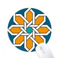 Dıythinker Yuvarlak Çiçek Fas Stili Soyut Geometri Kaymaz Kauçuk Fare Altlığı