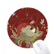 Dıythinker Yuvarlak Çiçek Kanat Kuş Ukiyo-e Yapraklar Kaymaz Kauçuk Fare Altlığı