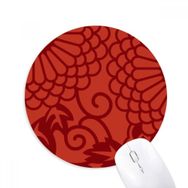 Dıythinker Yuvarlak Çin Japon Stili Asya Çiçekleri Desenli Kaymaz Kauçuk Fare Altlığı