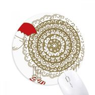 Dıythinker Yuvarlak Çizgi Film Noel Şapkası Çorap Kaymaz Kauçuk Fare Altlığı