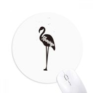 Dıythinker Yuvarlak Flamingo Siyah ve Beyaz Hayvan Kaymaz Kauçuk Fare Altlığı