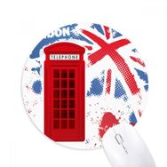 Dıythinker Yuvarlak İngiltere İngiltere Londra Bayrağı Kırmızı Telefon Kabini Kaymaz Kauçuk Fare Altlığı