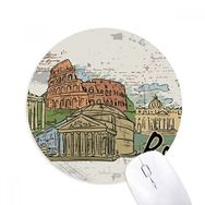 Dıythinker Yuvarlak İtalya Roma Manzara Simgesi Ulusal Kaymaz Kauçuk Fare Altlığı