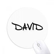 Dıythinker Yuvarlak Özel El Yazısı İngilizce İsim DAVID Kaymaz Kauçuk Fare Altlığı