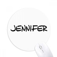 Dıythinker Yuvarlak Özel El Yazısı İngilizce İsim JENNIFER Kaymaz Kauçuk Fare Altlığı