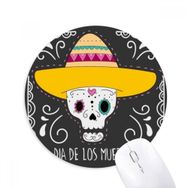 Dıythinker Yuvarlak Şapka Kafatası Meksika Happy The Day of The Dead Kaymaz Kauçuk Fare Altlığı